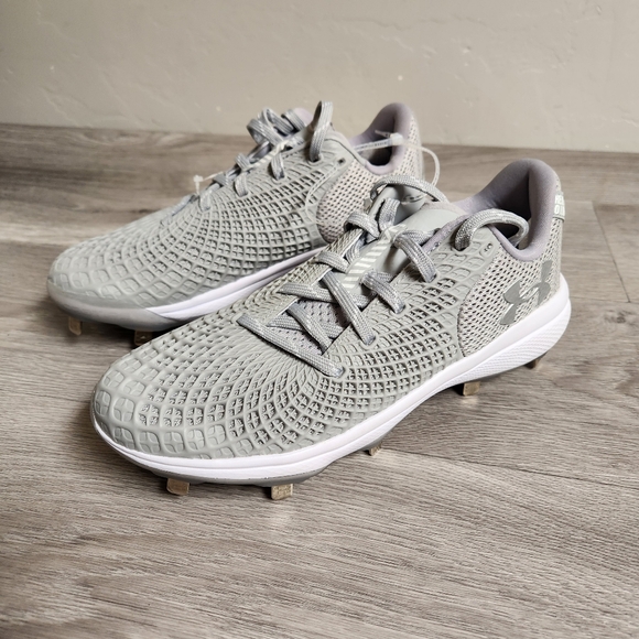Under Armour Gray Cleats Size 8 Glyde 2MT Plush Pocket 39.8 Grams Traction - Picture 1 of 13